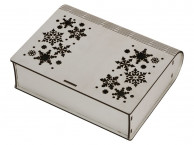 Деревянная коробка с резной крышкой «Книга», М, серебристый, размер M