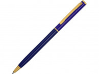 Ручка металлическая шариковая «Жако» с серебристой подложкой, темно-синий