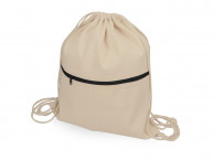 Рюкзак-мешок «Lark» хлопковый с цветной молнией, черный