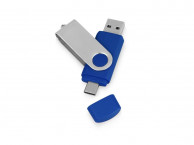 USB3.0/USB Type-C флешка на 16 Гб «Квебек C», синий, размер 16Gb