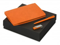 Подарочный набор «Notepeno» с блокнотом А5, флешкой и ручкой, оранжевый