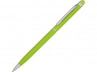 Ручка-стилус металлическая шариковая «Jucy Soft» soft-touch, зеленое яблоко