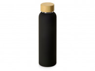 Стеклянная бутылка с бамбуковой крышкой «Foggy», 600 мл, черный